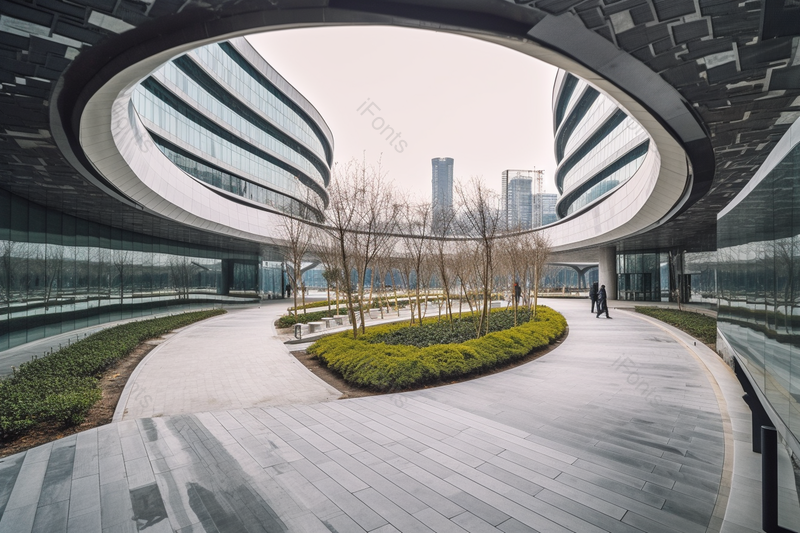 城市高楼圆形写字楼高清摄影实拍图,高清,摄影图,摄影图片,图片大全,摄影图免费下载